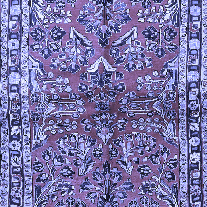 Machine Washable Persian Blue Traditional Rug, wshtr4348blu