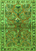 Serging Thickness of Machine Washable Persian Green Traditional Area Rugs, wshtr4348grn