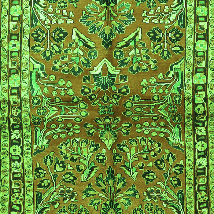 Serging Thickness of Machine Washable Persian Green Traditional Area Rugs, wshtr4348grn