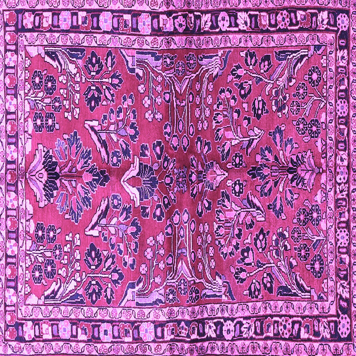 Square Machine Washable Persian Purple Traditional Area Rugs, wshtr4348pur