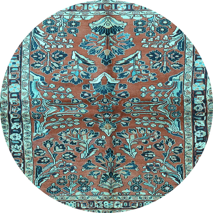 Round Persian Light Blue Traditional Rug, tr4348lblu