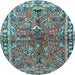 Round Persian Light Blue Traditional Rug, tr4348lblu
