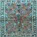Square Persian Light Blue Traditional Rug, tr4348lblu