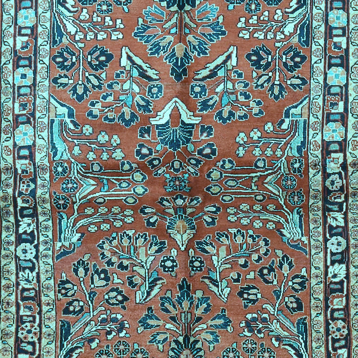 Machine Washable Persian Light Blue Traditional Rug, wshtr4348lblu