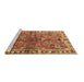 Sideview of Machine Washable Persian Brown Traditional Rug, wshtr4348brn