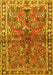 Machine Washable Persian Yellow Traditional Rug, wshtr4348yw