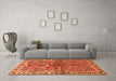 Machine Washable Persian Orange Traditional Area Rugs in a Living Room, wshtr4348org