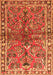 Serging Thickness of Machine Washable Persian Orange Traditional Area Rugs, wshtr4348org