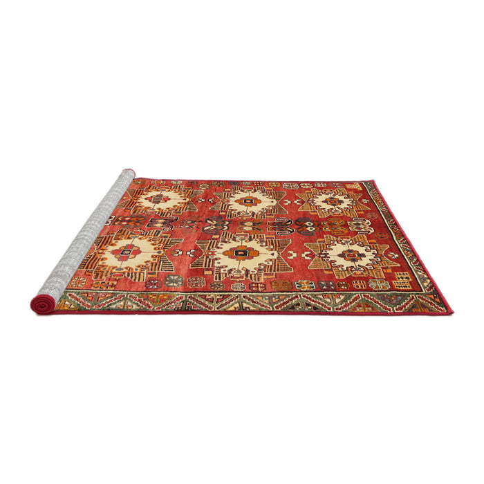 Sideview of Machine Washable Traditional Red Rug, wshtr4349