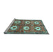 Sideview of Machine Washable Persian Light Blue Traditional Rug, wshtr4349lblu