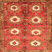 Round Machine Washable Persian Orange Traditional Area Rugs, wshtr4349org