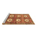 Sideview of Machine Washable Persian Brown Traditional Rug, wshtr4349brn