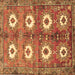 Square Persian Brown Traditional Rug, tr4349brn