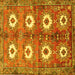 Square Machine Washable Persian Yellow Traditional Rug, wshtr4349yw