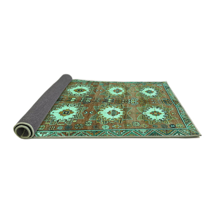 Sideview of Persian Turquoise Traditional Rug, tr4349turq