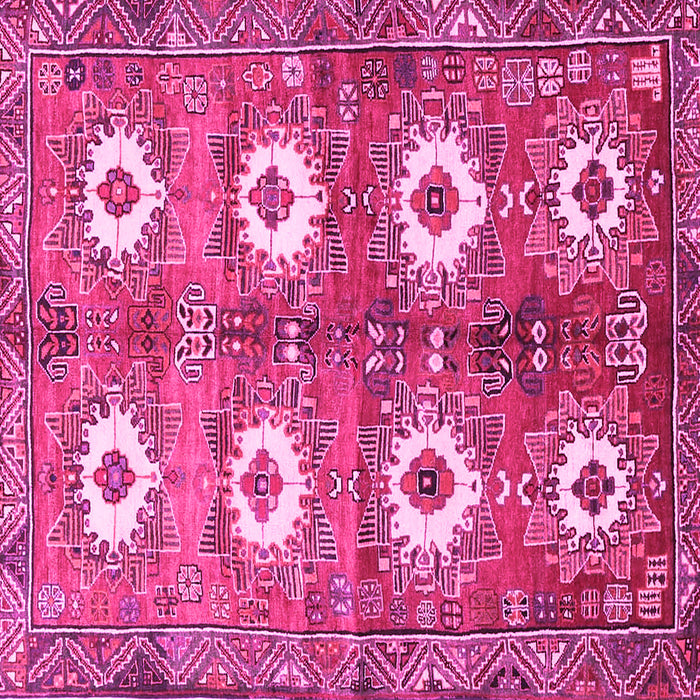 Square Machine Washable Persian Pink Traditional Rug, wshtr4349pnk