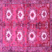 Square Machine Washable Persian Pink Traditional Rug, wshtr4349pnk