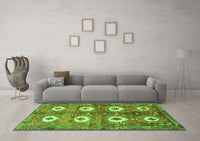 Machine Washable Persian Green Traditional Rug, wshtr4349grn