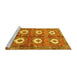 Sideview of Machine Washable Persian Yellow Traditional Rug, wshtr4349yw