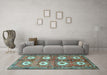 Machine Washable Persian Light Blue Traditional Rug in a Living Room, wshtr4349lblu