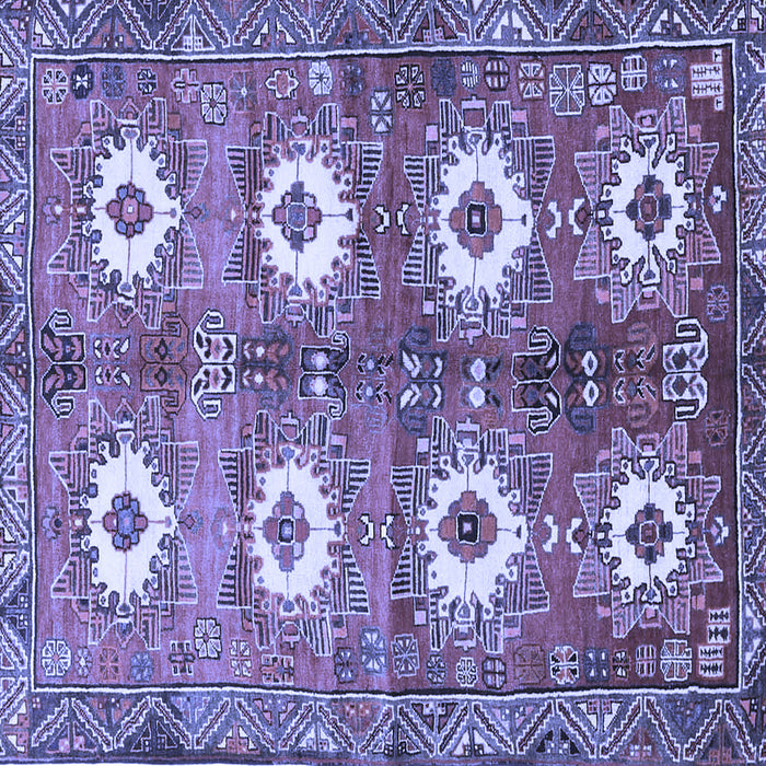 Square Persian Blue Traditional Rug, tr4349blu
