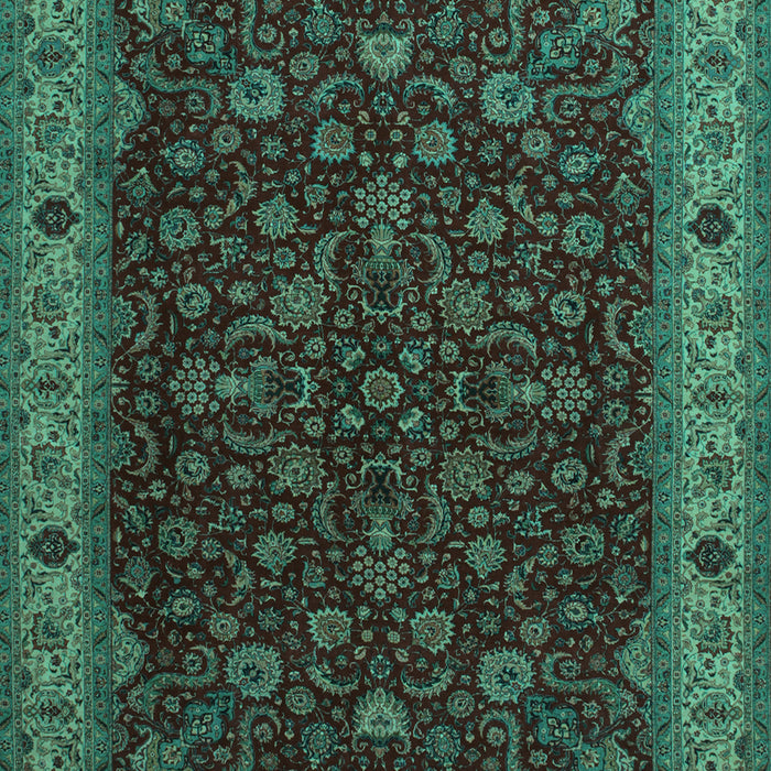 Machine Washable Persian Turquoise Traditional Area Rugs, wshtr434turq