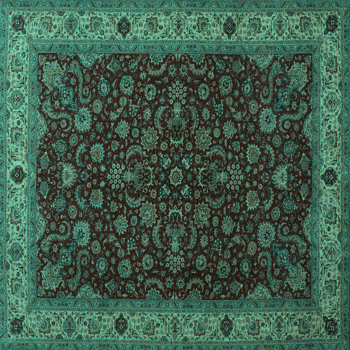 Square Persian Turquoise Traditional Rug, tr434turq