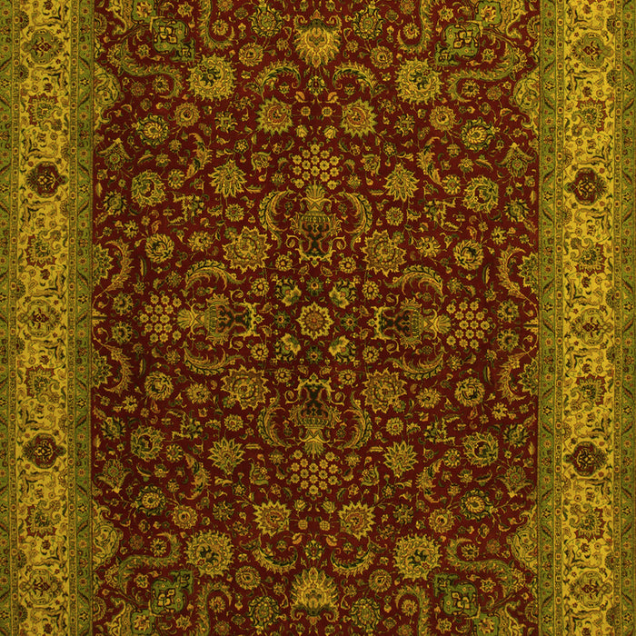 Machine Washable Persian Yellow Traditional Rug, wshtr434yw