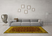 Machine Washable Persian Yellow Traditional Rug in a Living Room, wshtr434yw