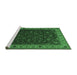 Sideview of Machine Washable Persian Emerald Green Traditional Area Rugs, wshtr434emgrn