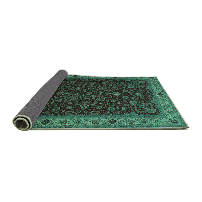 Sideview of Persian Turquoise Traditional Rug, tr434turq