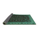 Sideview of Persian Turquoise Traditional Rug, tr434turq