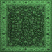 Square Persian Emerald Green Traditional Rug, tr434emgrn