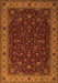 Serging Thickness of Machine Washable Persian Orange Traditional Area Rugs, wshtr434org