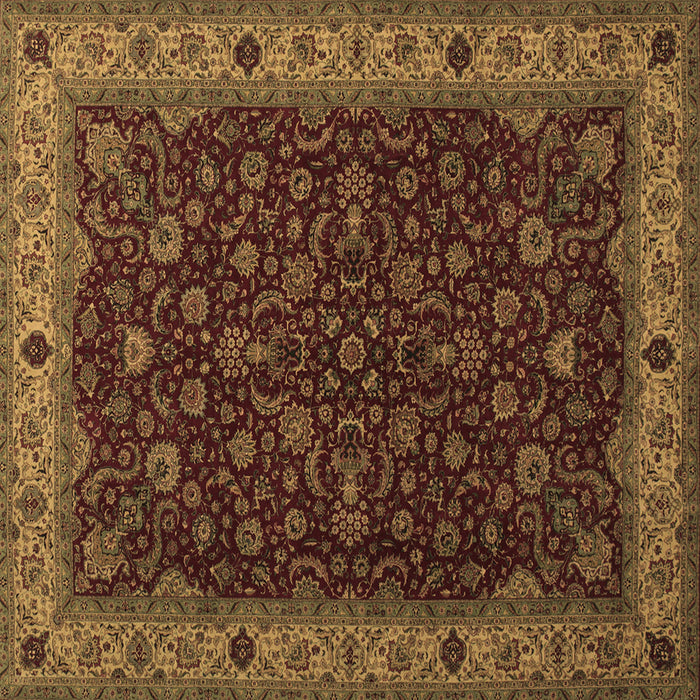 Square Machine Washable Persian Brown Traditional Rug, wshtr434brn