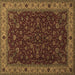 Square Machine Washable Persian Brown Traditional Rug, wshtr434brn