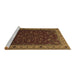 Sideview of Machine Washable Persian Brown Traditional Rug, wshtr434brn