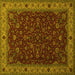 Square Persian Yellow Traditional Rug, tr434yw