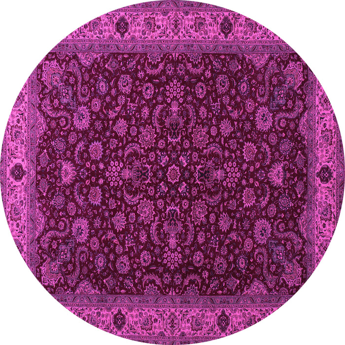 Round Persian Pink Traditional Rug, tr434pnk