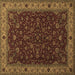 Square Persian Brown Traditional Rug, tr434brn