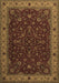 Machine Washable Persian Brown Traditional Rug, wshtr434brn