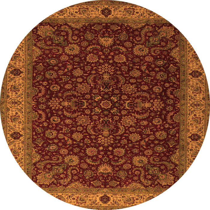 Square Persian Orange Traditional Rug, tr434org