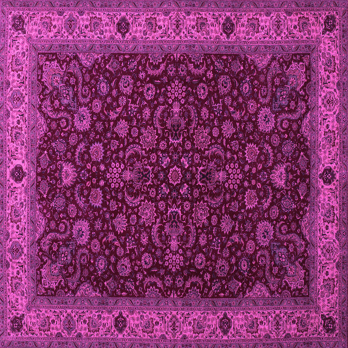 Square Machine Washable Persian Pink Traditional Rug, wshtr434pnk