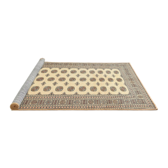 Sideview of Machine Washable Traditional Gold Rug, wshtr435