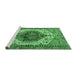 Sideview of Machine Washable Persian Emerald Green Traditional Area Rugs, wshtr4350emgrn