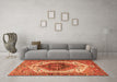 Machine Washable Persian Orange Traditional Area Rugs in a Living Room, wshtr4350org