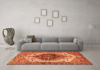 Machine Washable Persian Orange Traditional Rug, wshtr4350org