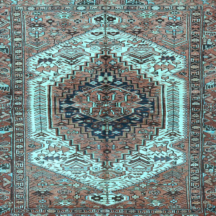 Square Machine Washable Persian Light Blue Traditional Rug, wshtr4350lblu