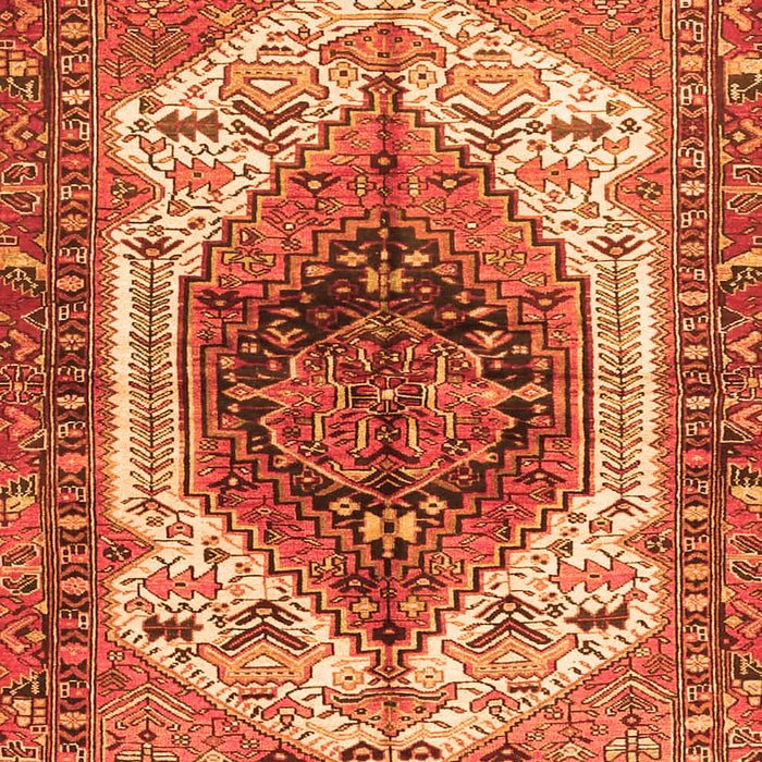 Serging Thickness of Machine Washable Persian Orange Traditional Area Rugs, wshtr4350org