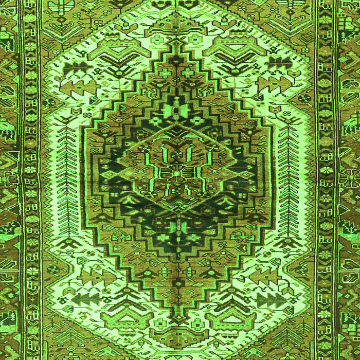 Serging Thickness of Machine Washable Persian Green Traditional Area Rugs, wshtr4350grn
